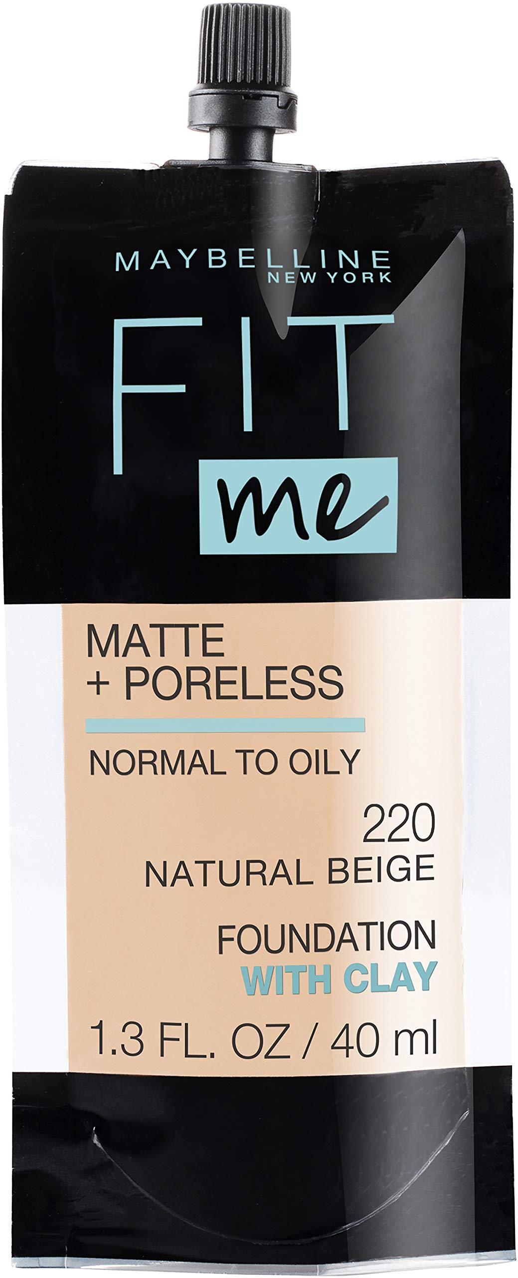 Maybelline Fit Me Matte and Poreless pouch with spout for precise on-the-go application.