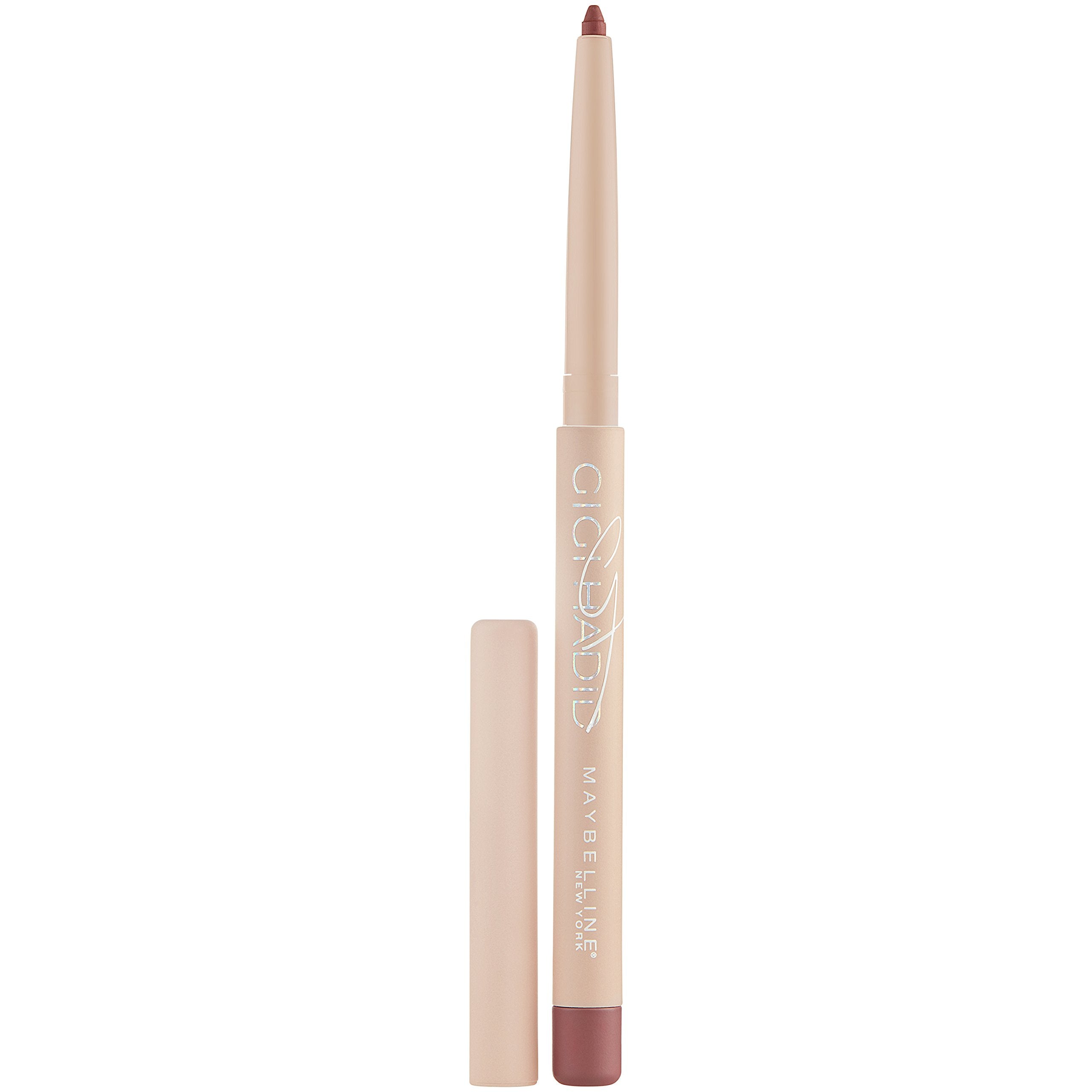 Maybelline Gigi Hadid Taura lip liner shown in mechanical self-sharpening design for precise shaping.