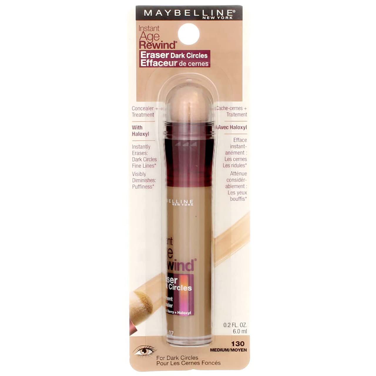 Maybelline Instant Age Rewind Eraser concealer with precision application for even under-eye coverage