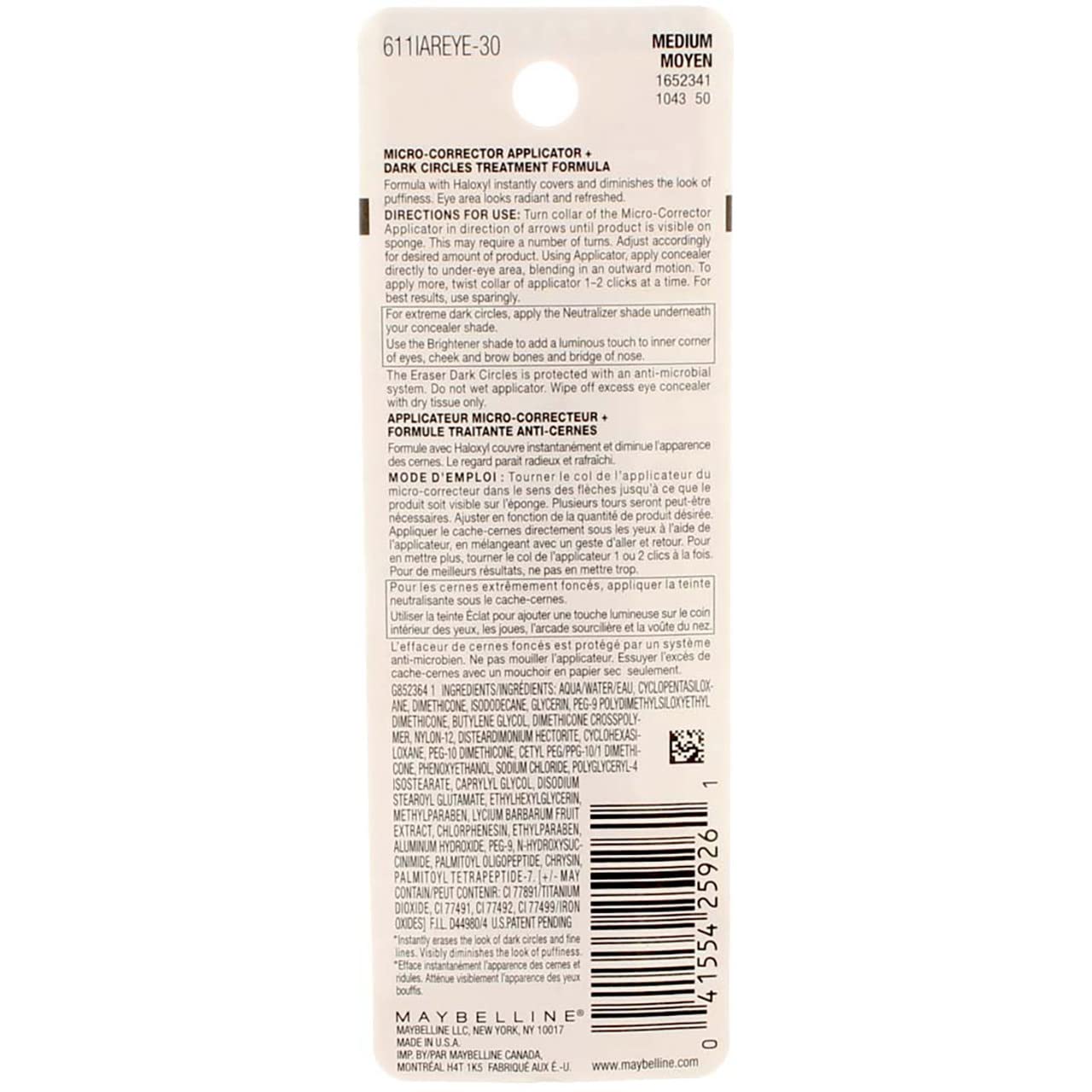 Maybelline Instant Age Rewind Eraser concealer covers dark circles for brighter eyes