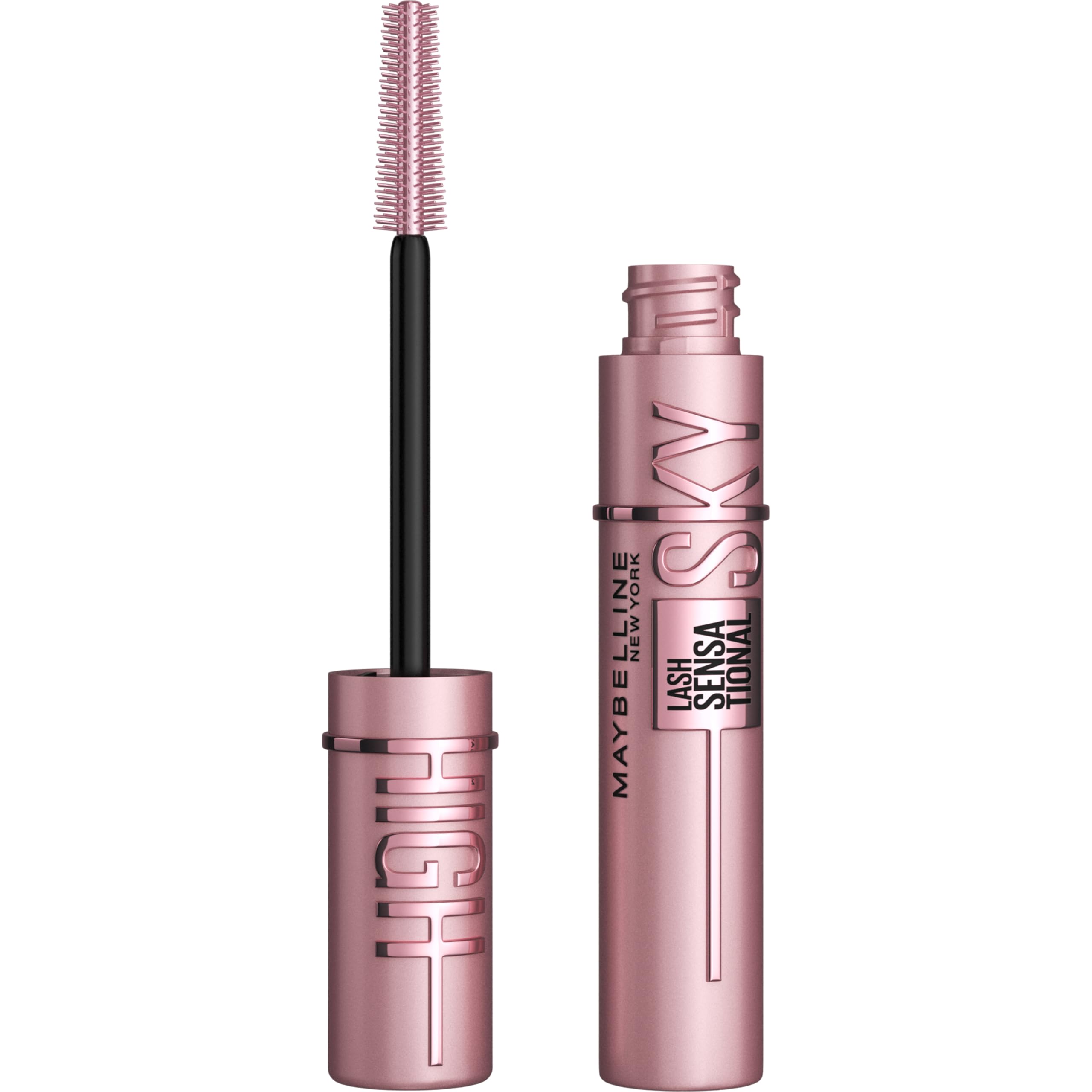 Maybelline Lash Sensational Sky High brush close-up showing flex tower lift for fuller lashes.