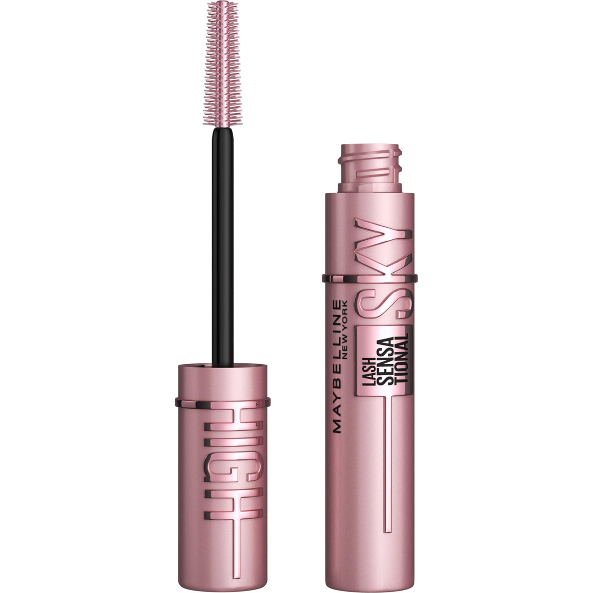Maybelline Lash Sensational Sky High brush close-up showing flex tower lift for fuller lashes.