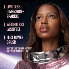 Maybelline Lash Sensational Sky High Space Diamond on brows for subtle sparkle