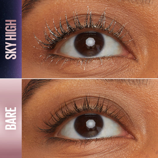 Maybelline Lash Sensational Sky High Space Diamond on lashes for glittery length