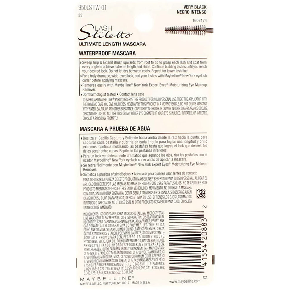 Maybelline Lash Stiletto waterproof-cap supports long wear and water resistance