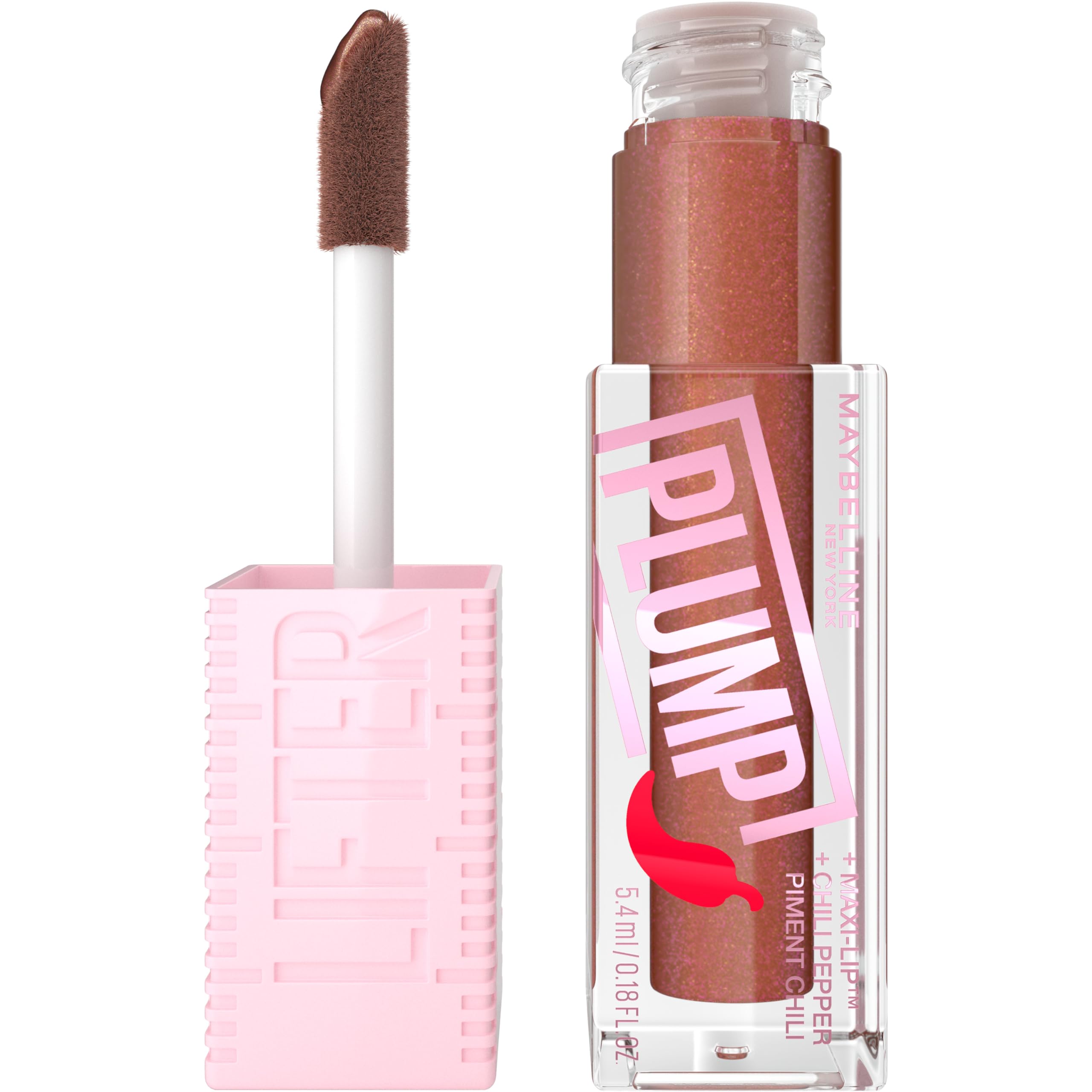 Maybelline Lifter Gloss Plump with chili pepper for a warming, fuller lip look