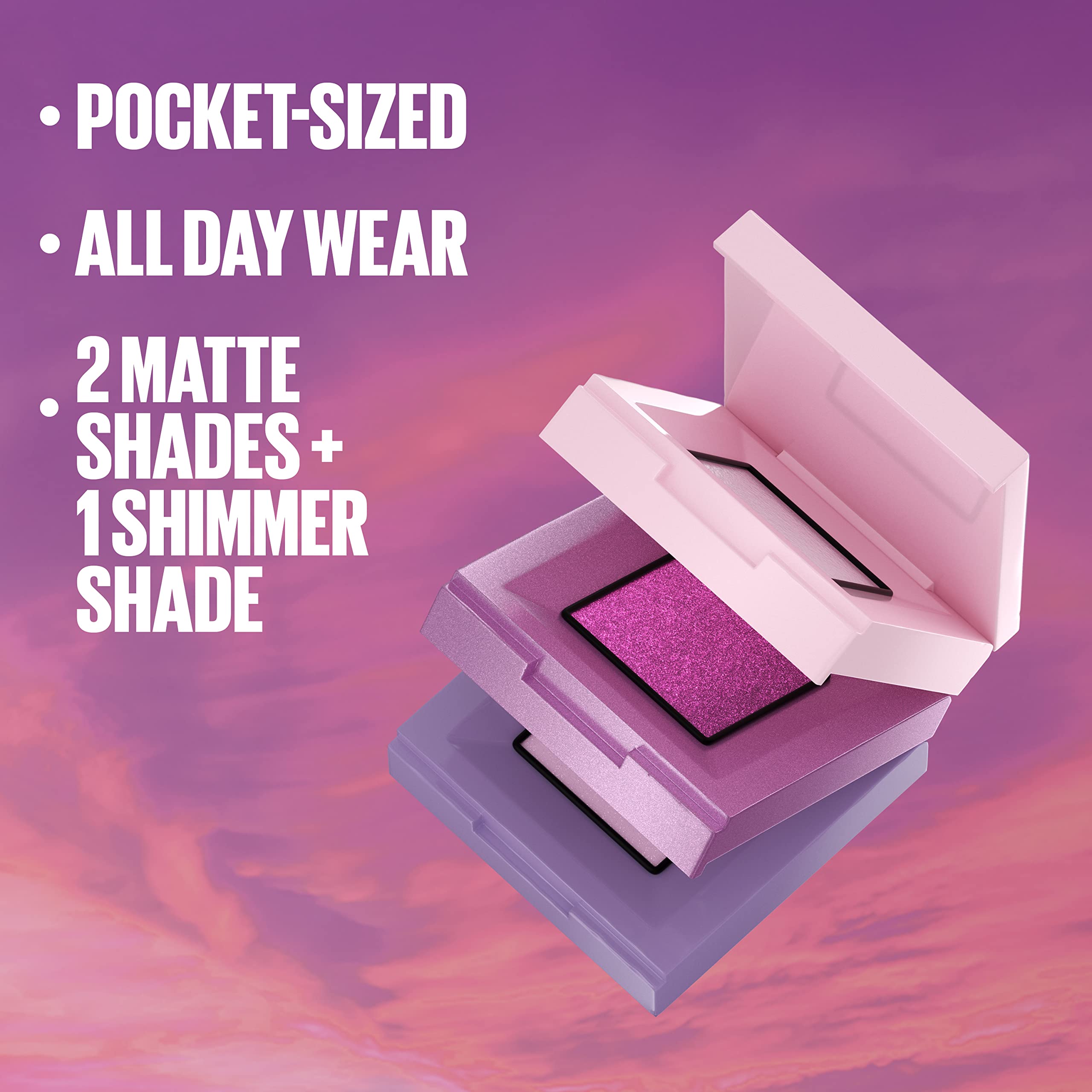 Maybelline Shadow Blocks two matte shades and one shimmer offer versatile color options.