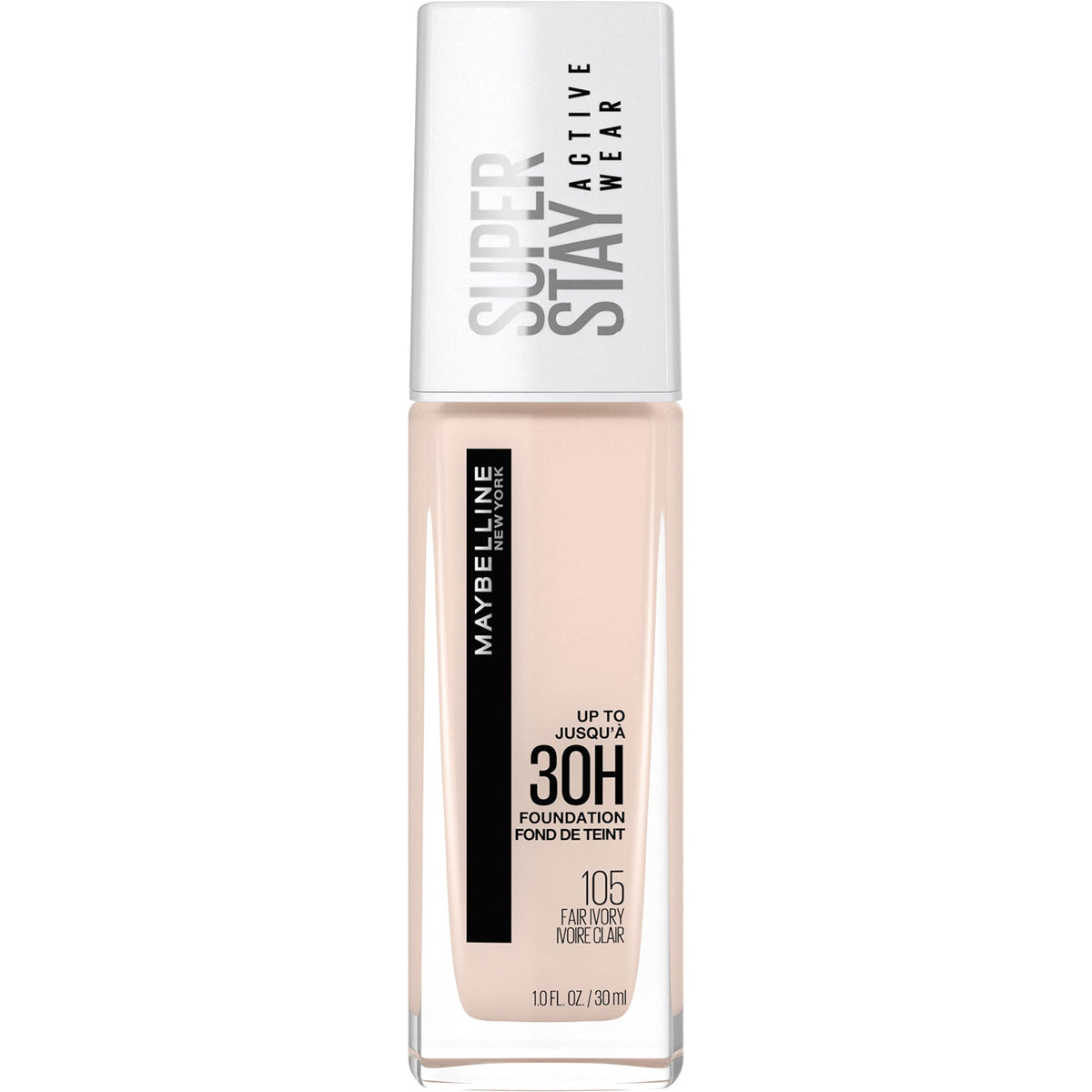 Maybelline Super Stay foundation bottle-front showing full coverage.