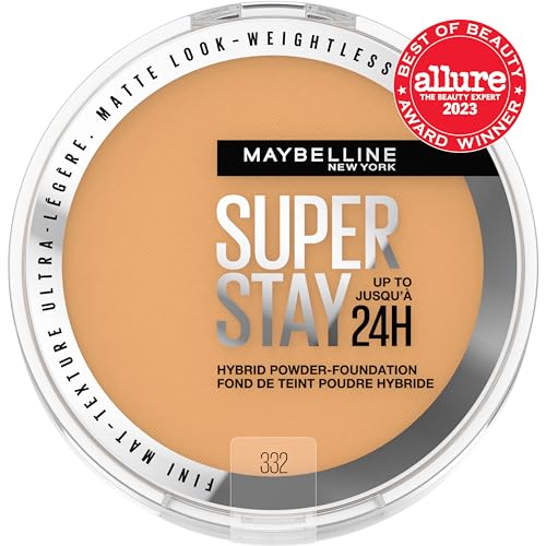 Maybelline Super Stay Hybrid Powder Foundation matte finish application on skin