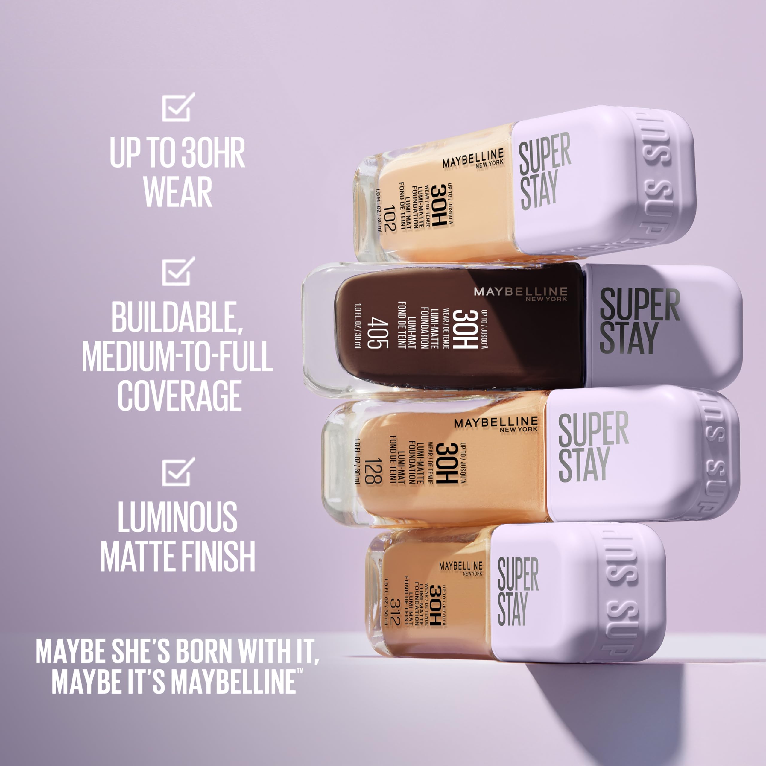 24-shade lineup of Maybelline Lumi-Matte for natural match