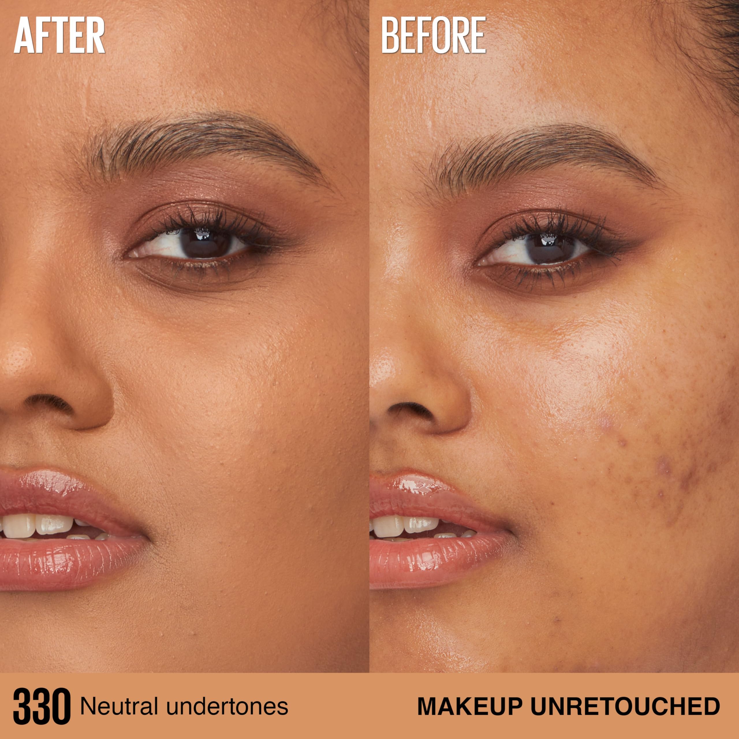 Maybelline Lumi-Matte foundation being blended on skin for smooth coverage