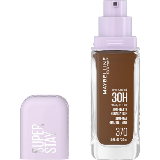 Maybelline Lumi-Matte foundation bottle showing luminous matte finish and lightweight feel.
