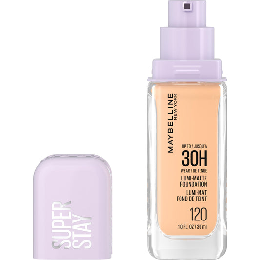 Maybelline Super Stay Lumi-Matte Foundation bottle shows long wear and breathable feel