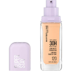 Maybelline Super Stay Lumi-Matte Foundation bottle shows long wear and breathable feel