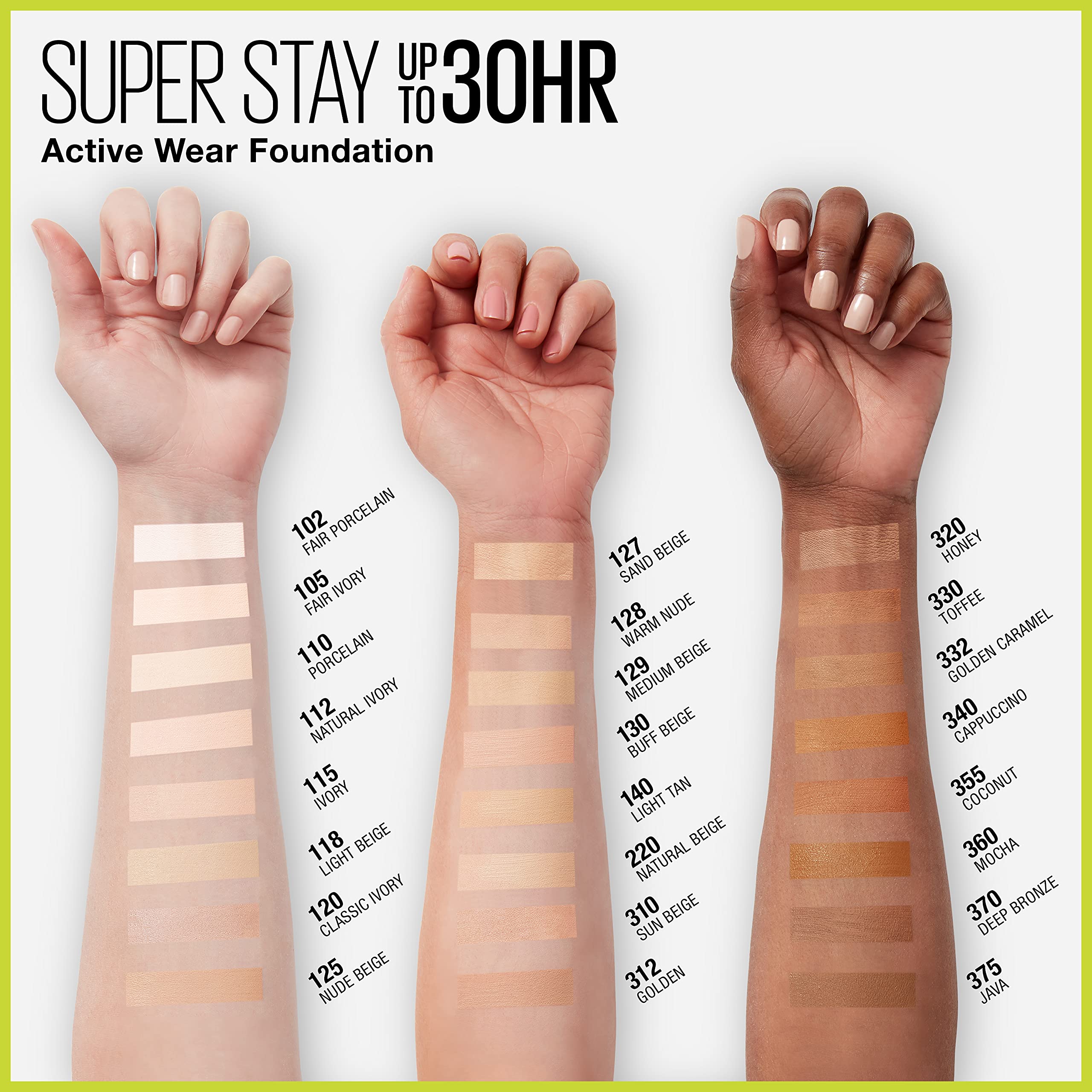 Maybelline Super Stay matte finish swatches on skin for a seamless look.