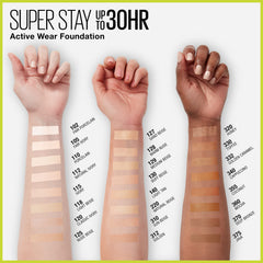 Maybelline Super Stay matte finish swatches on skin for a seamless look.
