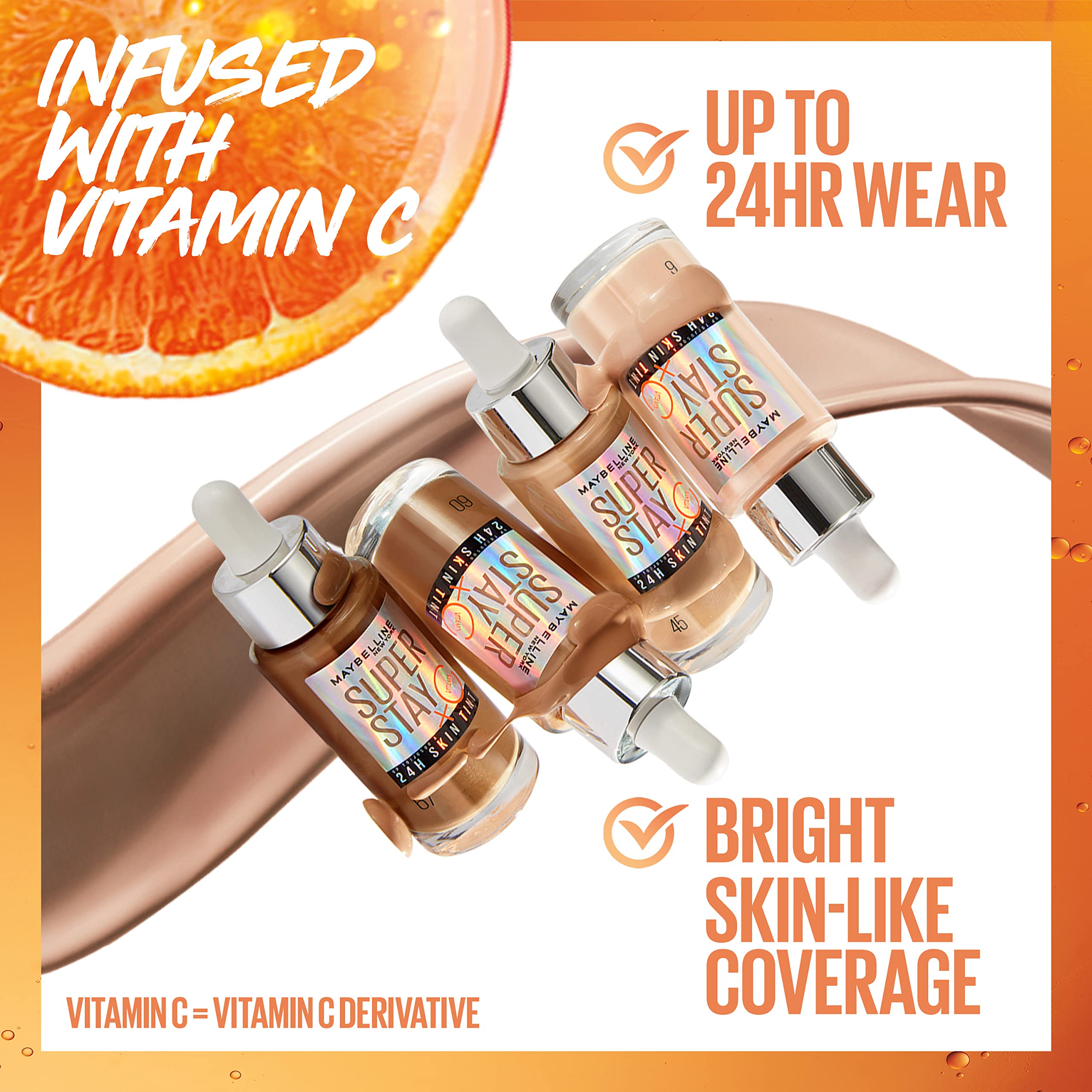 Texture close-up showing vegan formula for a healthy-looking skin glow