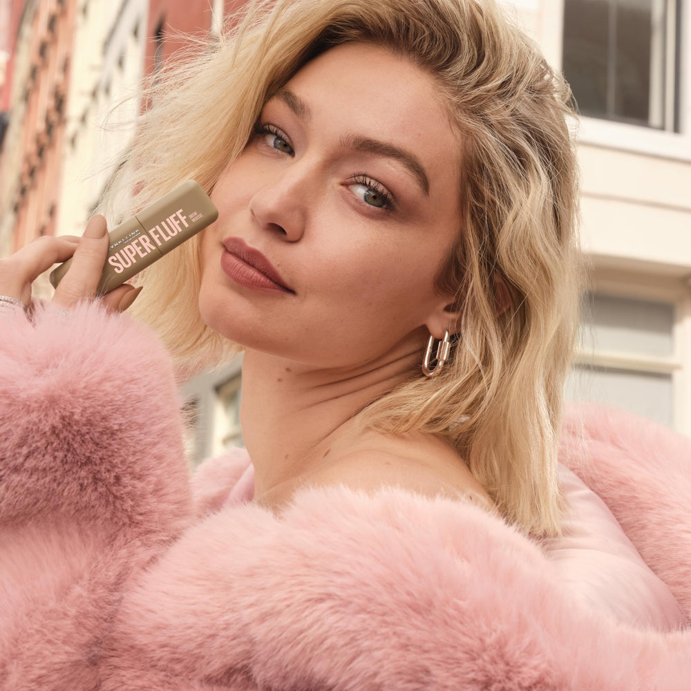 Maybelline Superfluff Brow Mousse flake-resistant formula keeps brows neat.