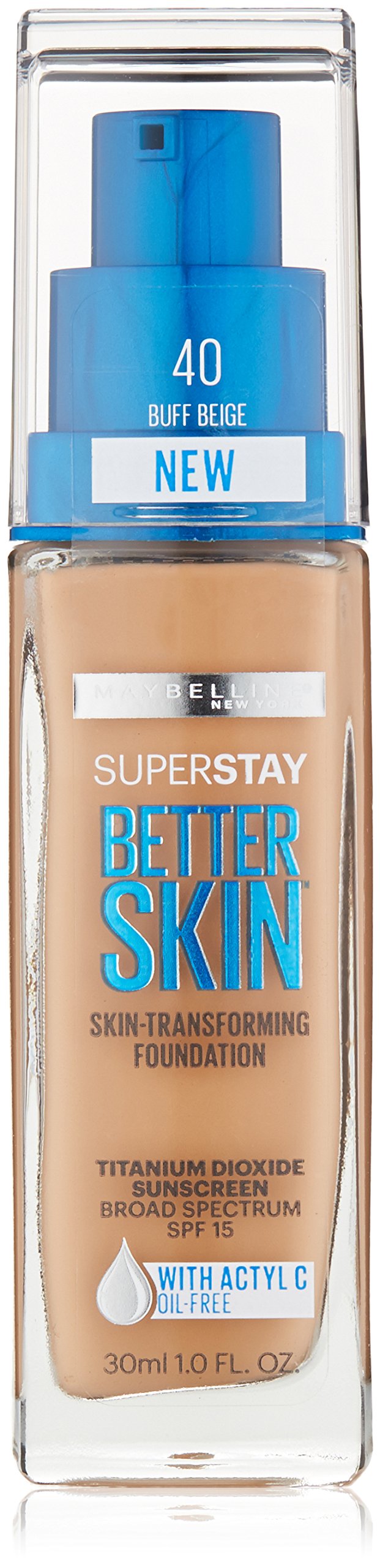 Maybelline Superstay Better Skin foundation bottle in Buff Beige for all-day wear