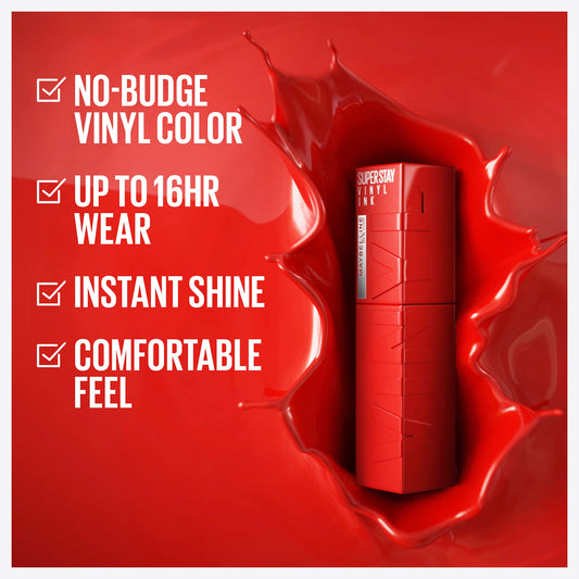 Maybelline Super Stay Vinyl Ink applicator swipe for precise lip color application
