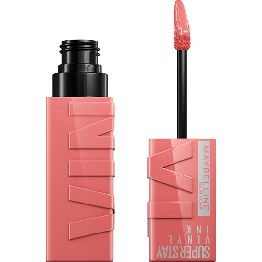 Maybelline Super Stay Vinyl Ink lipcolor pink delivers instant shine and up to 16-hour wear.