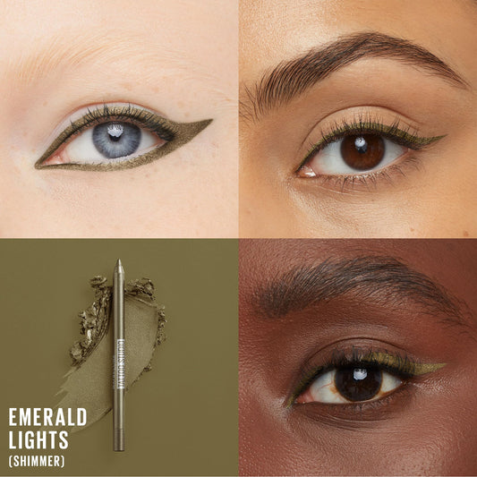 Maybelline Tattoo Studio Emerald Lights close-up reveals smooth glide for precise lines
