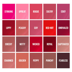 A diverse range of 20 vinyl shades across pinks, reds and nudes