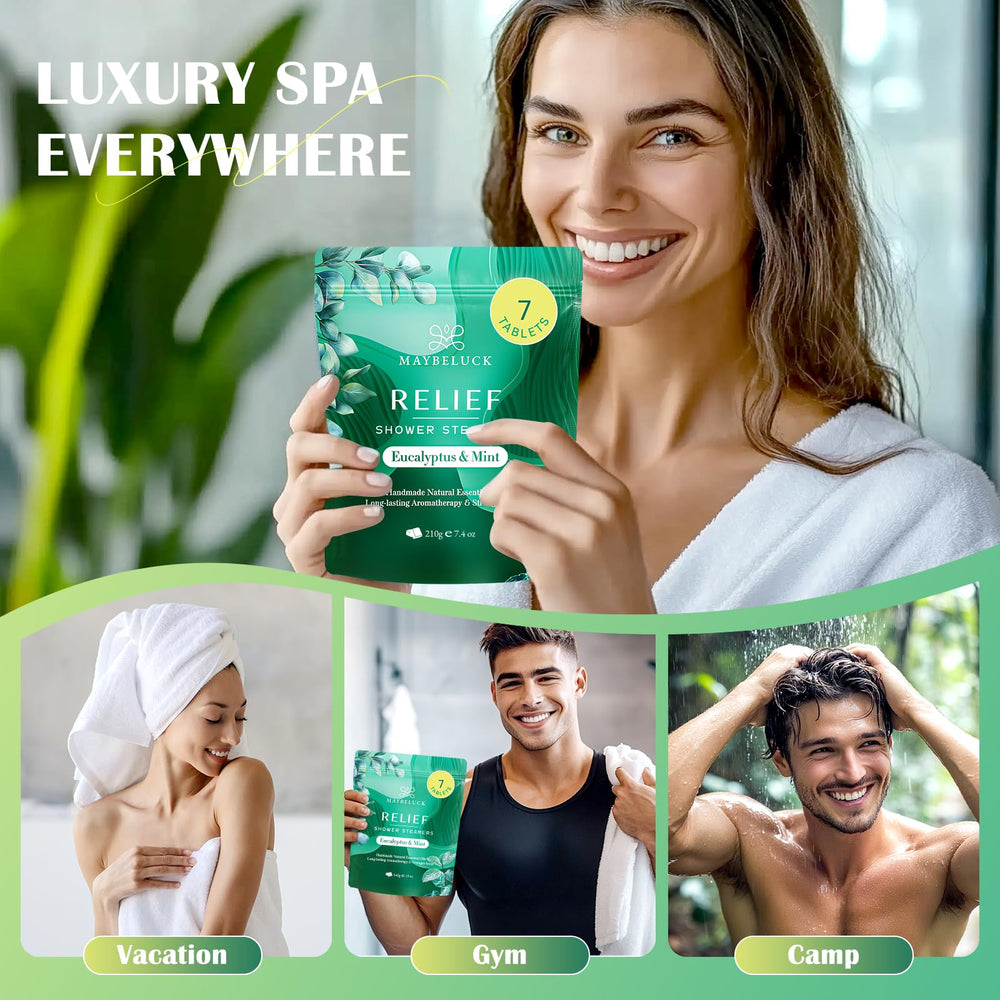 Steamers in shower creating spa-like ambiance with Maybeluck