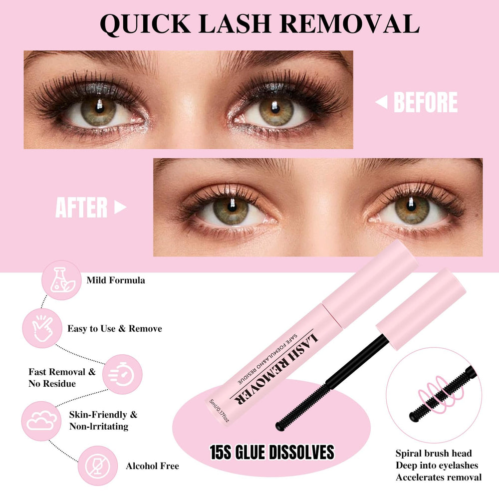 Mayhug lash glue remover bottle for safe adhesive removal.