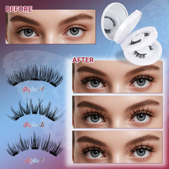Mayhug magnetic lashes in a compact box with mirror for on-the-go use.