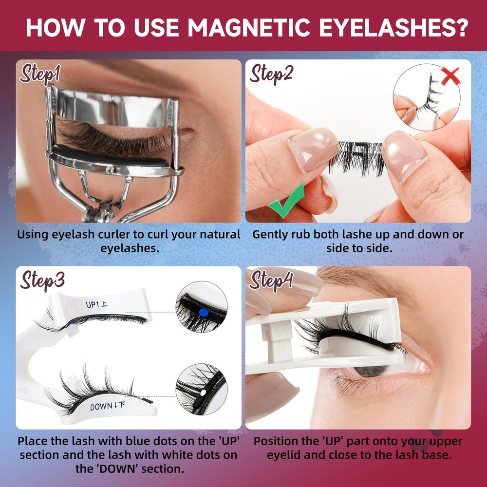Mayhug no-glue-needed system reduces mess and eye irritation.