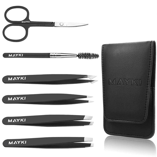MAYKI Eyebrow Tweezers Set 6pcs collection for precise shaping and grooming at home.