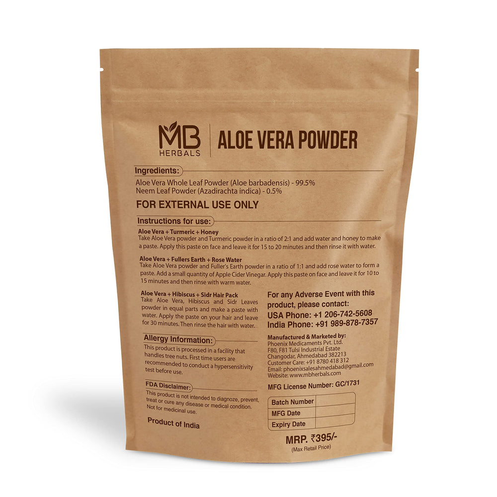 MB Herbals Aloe Vera Powder for face packs and hair care