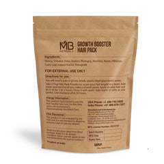 MB Herbals Growth Booster Hair Pack being applied for easy nourishment and conditioning.