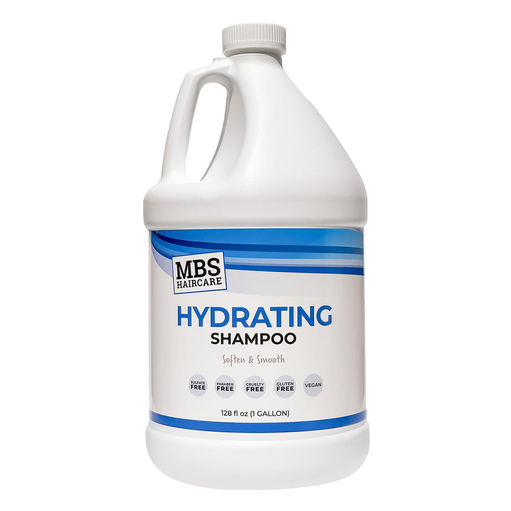 MBS Haircare Hydrating Shampoo bottle front showing moisture-rich hydration for dry hair