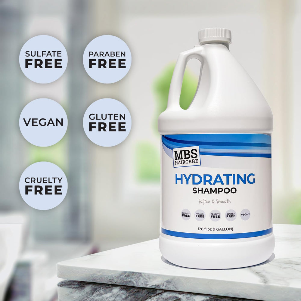 MBS Haircare Hydrating Shampoo lather close-up shows gentle cleansing without stripping