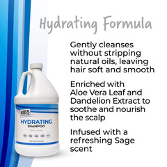 MBS Haircare Hydrating Shampoo pouring in hand demonstrates easy distribution