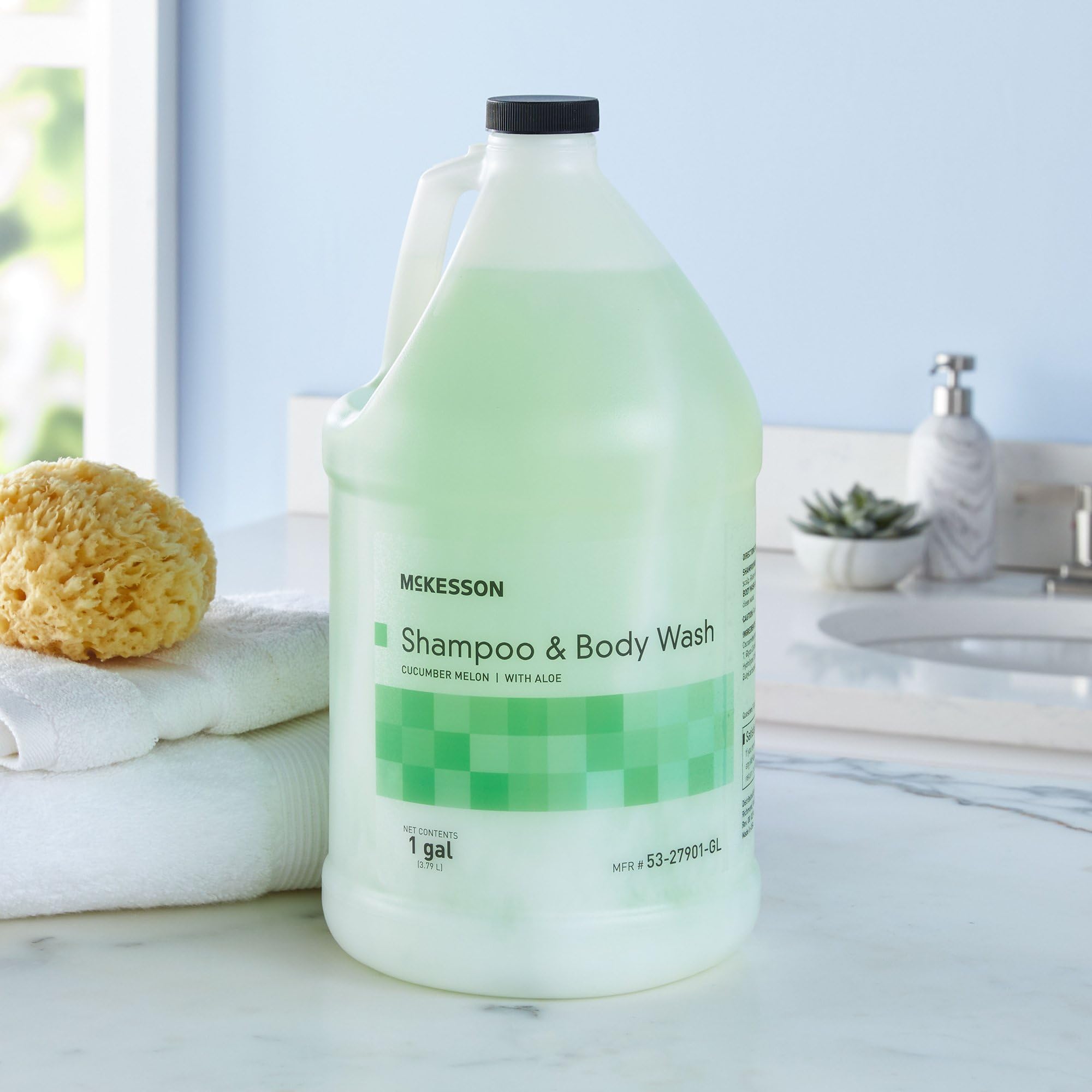 McKesson bulk refill label shows pump sold separately for flexibility