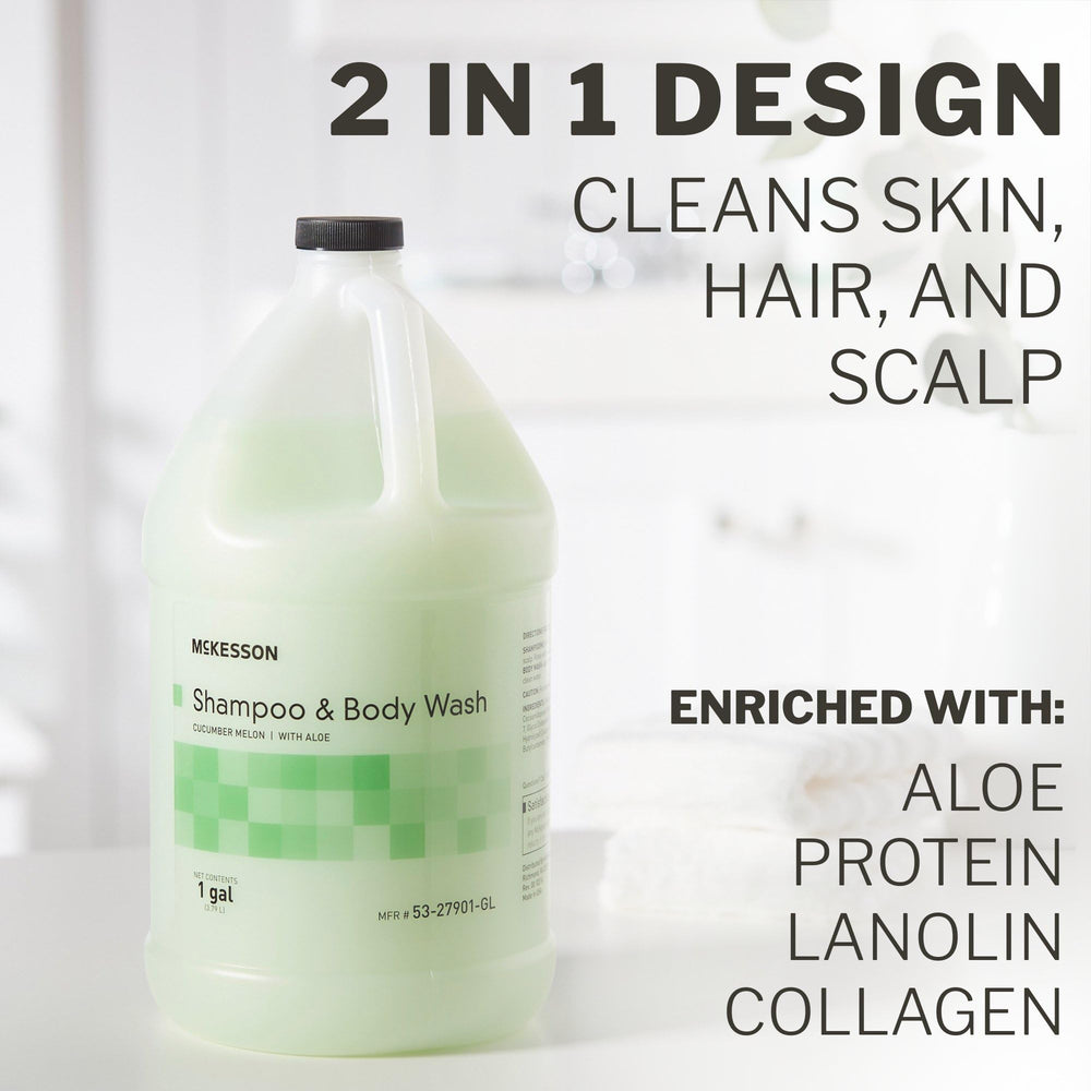 Close-up of cucumber melon scent on McKesson cleanser for refreshing experience