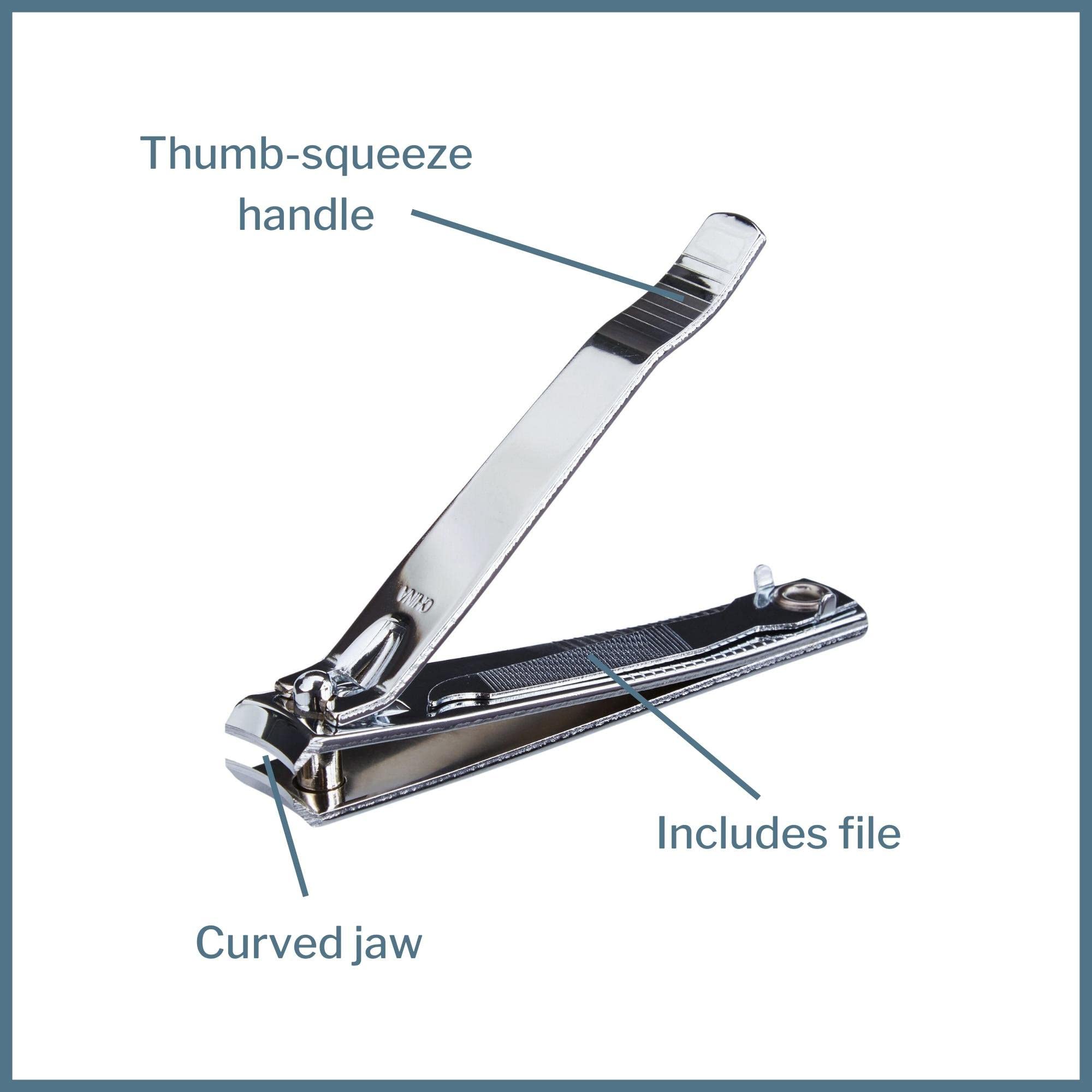 McKesson Toenail Clippers with File curved jaw close-up for precise cuts