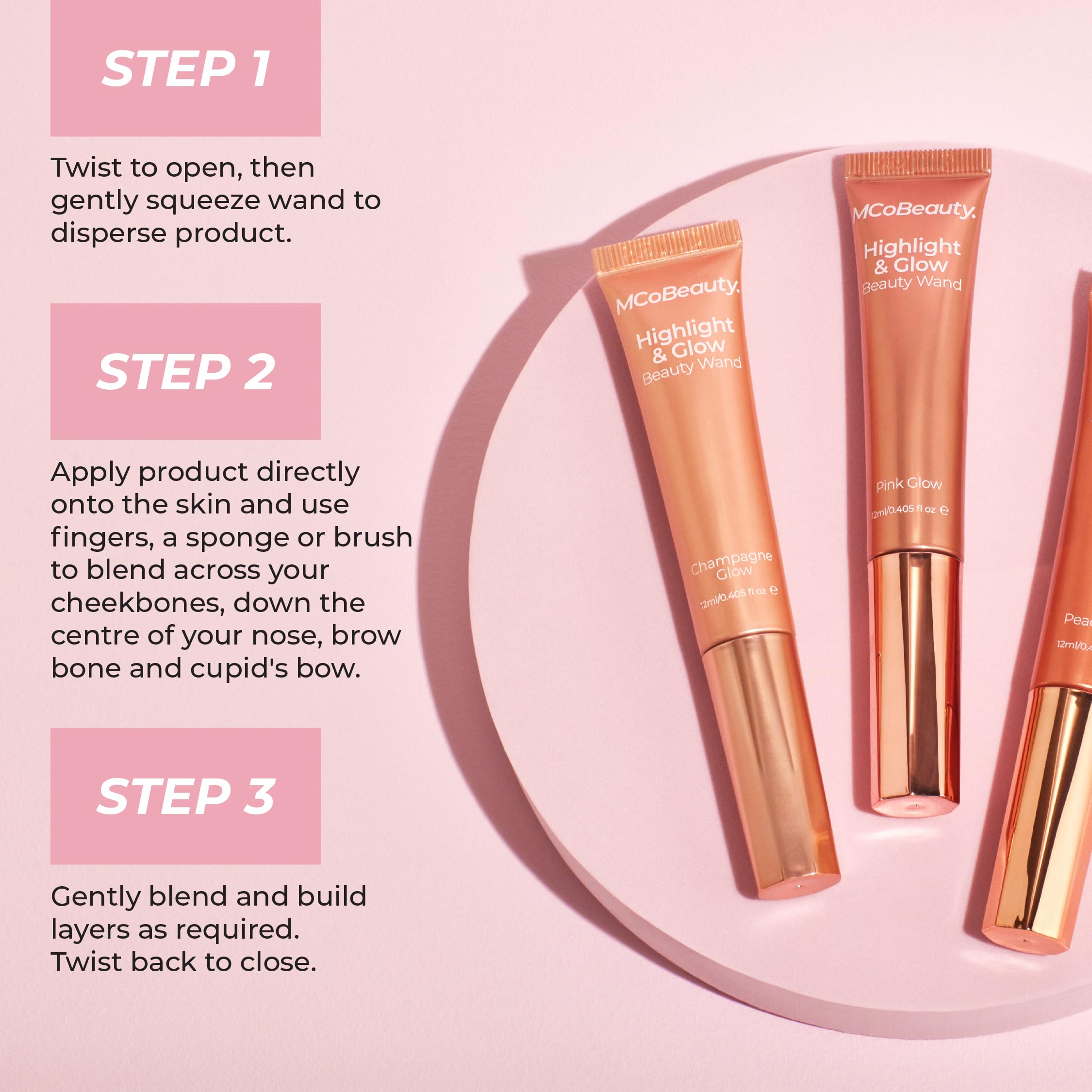 Compact wand packaging by MCoBeauty for portable glam