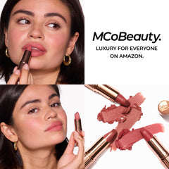 Workday look using Cheeky Chat as a versatile nude-pink lip.