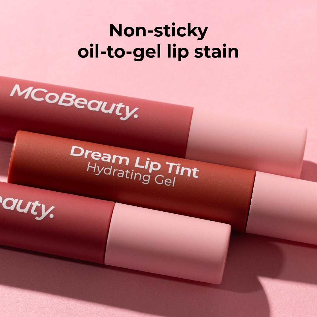 MCoBeauty Dream Lip Tint swatch showcases richly pigmented color that lasts.