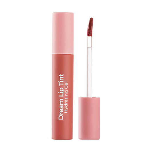 MCoBeauty Dream Lip Tint texture close-up shows gel-to-oil transition for easy wear.