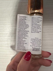 MCoBeauty Flawless Glow packaging detail highlights bottle design