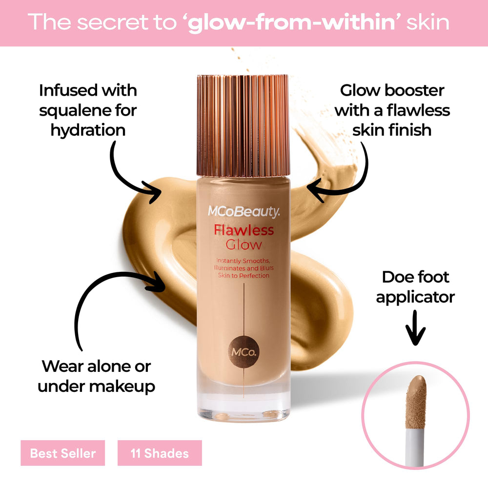 MCoBeauty Flawless Glow swirl on skin demonstrates seamless blending