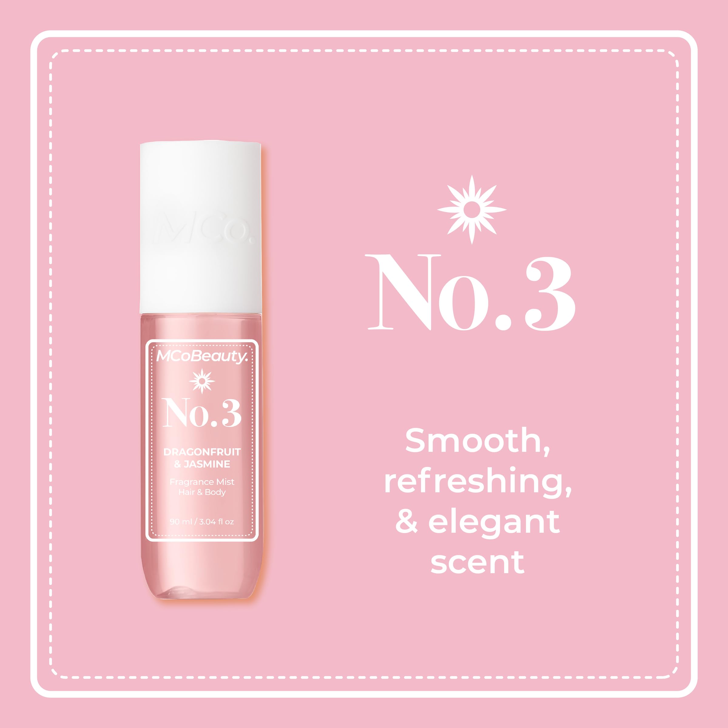 MCoBeauty Fragrance Mist No.3 mist in motion conveys a tropical fruity aroma.
