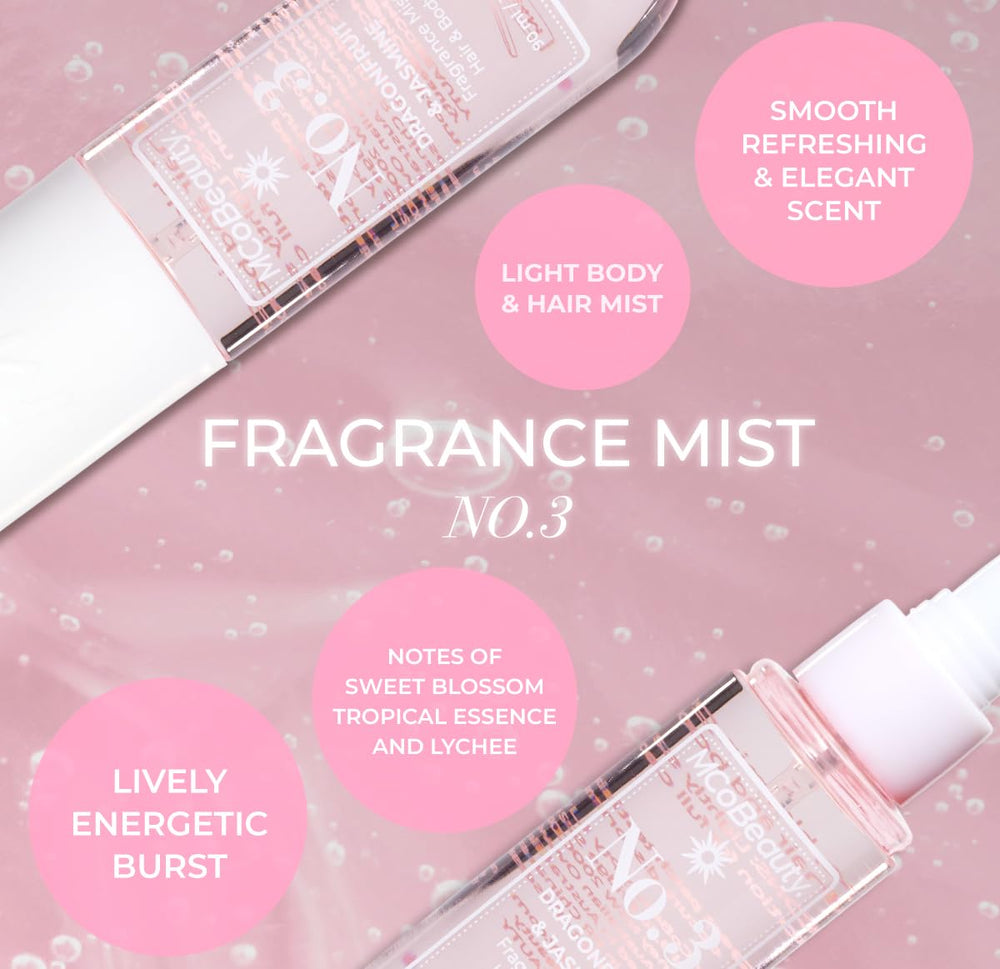 MCoBeauty Fragrance Mist No.3 texture close-up hints light application.
