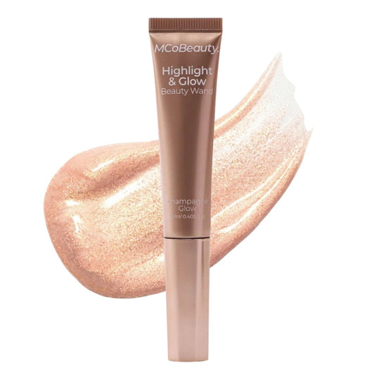 MCoBeauty Highlight & Glow Wand Champagne for radiant cheekbones