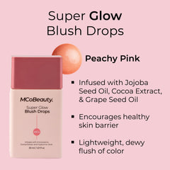 MCoBeauty Super Glow Blush Drops white tea extract adds fresh glow